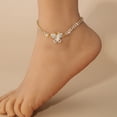 thumbnail image 7 of SmartBy Women Anklet Double-layered Shiny Rhinestone Adjustable Length Butterfly Ankle Decoration Jewelry Party Beach Daily Ankle Chain Anniversary Birthday Gift, 7 of 7