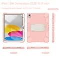 thumbnail image 5 of Elehold Hybrid  Heavy Duty Rugged  Case Compatible with iPad 10th Gen 10.9" (2022),Hard PC+Soft TPU with Built-in Hidden Kickstand Shockproof Double Protection Case Cover,Cherryblossomspink, 5 of 9
