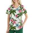 thumbnail image 4 of SAATLERI Women's Scrub Tops Stretchy Hawaiian Print Scrubs for Women Nurse Uniforms Short Sleeve V Neck Stretchy Scrub Shirts for Women, 4 of 4