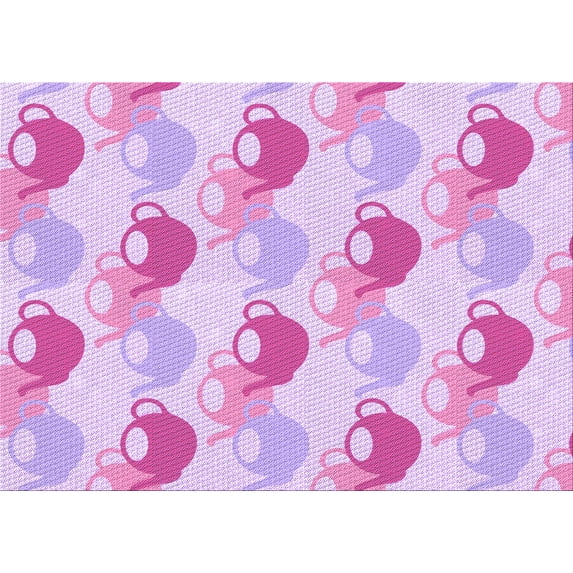 Ahgly Company Indoor Rectangle Patterned Blossom Pink Area Rugs, 7' x 9'