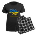 thumbnail image 5 of CafePress - I Stand With Ukraine Flag Ukrainian Pride Pajamas - Women's Short Sleeve Print T-Shirt and Pants Dark Cotton Pajama Set, 5 of 7