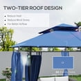 thumbnail image 3 of Outsunny 10' x 13' Patio Gazebo, Double Roof Outdoor Gazebo with Curtains and Metal Frame for Garden, Lawn, Backyard and Deck, Dark Blue, 3 of 9