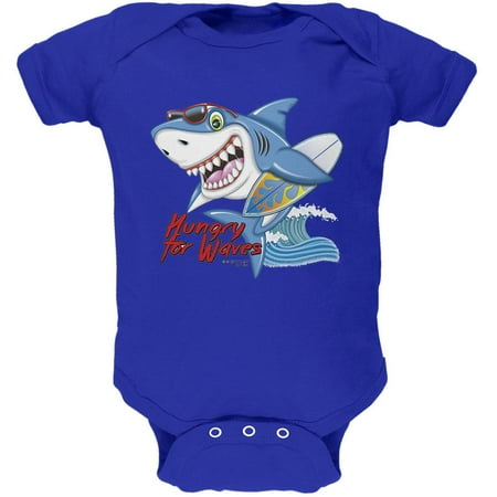 

Shark Hungry for Waves Soft Baby One Piece Royal 12 Month