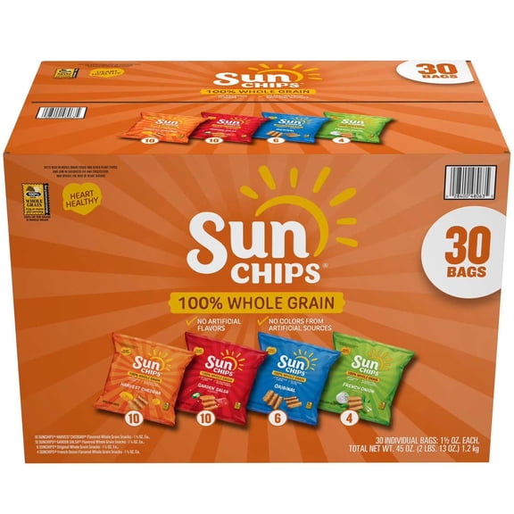 SunChips Whole Grain Variety Pack Chips, 30 pk.