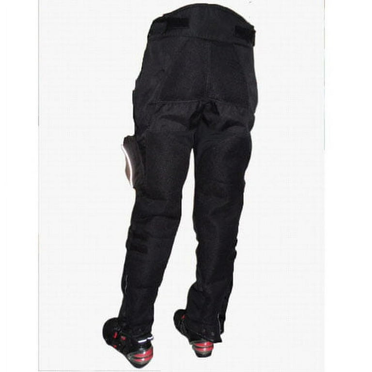 MENS ARMORED MOTORCYCLE PANTS HP02 TEXTILE BLACK W/ KNEE