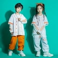 thumbnail image 4 of Children'S Hip-Hop Short Sleeved Loose Pants Suit Boys Girls Hip Hop Dance Clothes Jazz Dance Costumes Street Dance Wear, 4 of 6