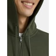 thumbnail image 3 of Athletic Works Men's and Big Men's Fleece Zip Hoodie Sweatshirt, Size S-5XLT, 3 of 5