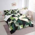 thumbnail image 3 of Manfei Vintage Green Square Twin Bedding Sets 7-Piece, Chic Triangle Geometric Bedding Comforter Set, Abstract Ombre Reversible Sheet Sets, Ultra Soft Home Decor, 3 of 7