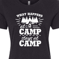 thumbnail image 4 of Inktastic What Happens at Camp Stays at Camp with Tent and Woods Women's T-Shirt, 4 of 5