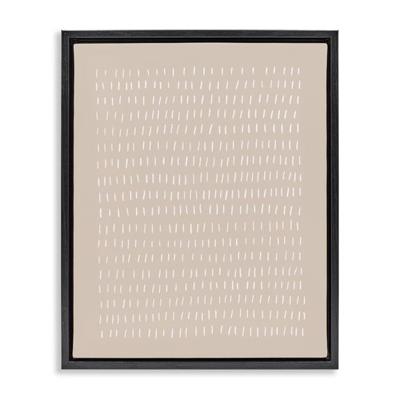 Stupell Industries Modern Beige Dash Pattern Black Floating Frame Canvas Art, 17 x 21, by Victoria Borges