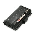 thumbnail image 7 of Allytech iPhone 12 mini Case with Zipper Wallet, Bling Glitter Multiple Credit Cards Slots Wallet Case Cover with Zipper Detachable Strap Protective Case for Apple iPhone 12 mini 5.4", Black, 7 of 7