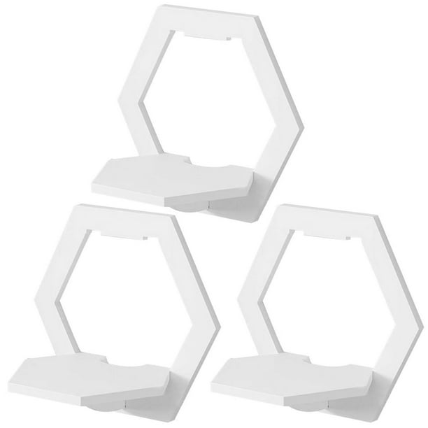 3Pcs Hexagon Wall Shelf Punch Free Bedside Wall Display Stand Wall