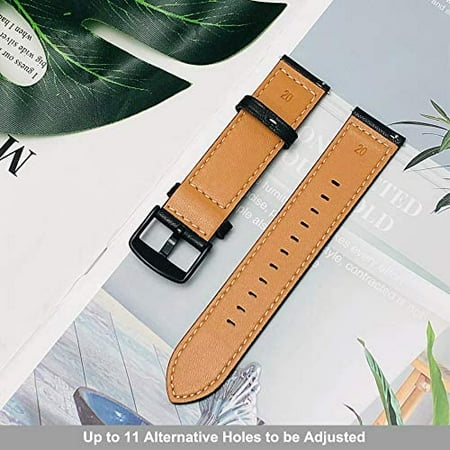 Yeejok Vivoactive 3 Leather Watch Bands, 20mm Quick Release Genuine Leather Watch Straps with