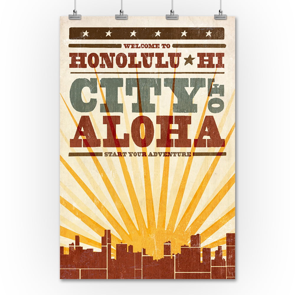 Hawaii Welcome to Adventure United States Travel Advertisement Art Poster Print 