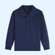 thumbnail image 1 of Ceisia Kids' Solid Color Long Sleeve Polo Shirt for Back-to-School & Casual Wear Navy 120 Gifts, 1 of 5