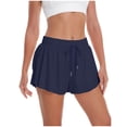thumbnail image 5 of ClodeEU Women's 2-in-1 Flowy Athletic Shorts,High Waist Quick Dry Running Shorts with Built-in Liner Navy,Women's Plus L, 5 of 5