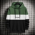 thumbnail image 2 of BXINGOHAI Mens Fashion Hoodies Sweatshirts Casual Color Block Hooded Sweatshirt Athletic Running Long Sleeve Pullover Shirts With Kangaroo Pocket Drawstring Today Sales Army Green,XL, 2 of 3