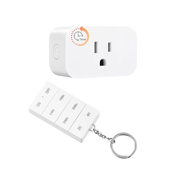 DEWNEWILS Remote Control Outlet with Timer, Indoor Remote Timer Outlet, 100FT Wireless Control Range, 15A/1875W, Remote Outlet Switch Countdown Time for Household Appliances