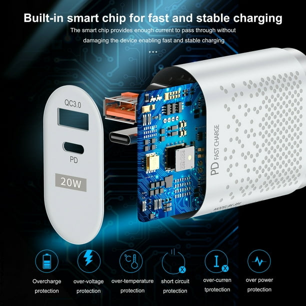 w Usb C Fast Wall Charger Pd Port Qc3 0 Power Adapter For Iphone 12 Us Plug Walmart Com Walmart Com