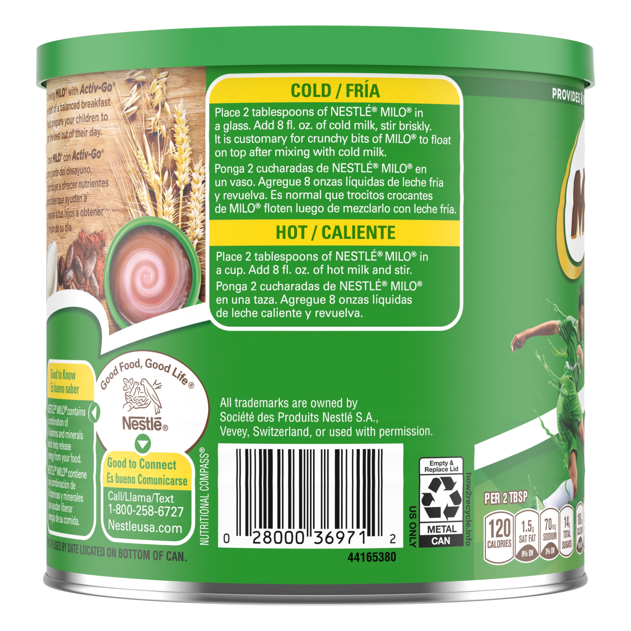 Nestle Milo Active Go Chocolate Malt Powder Drink Mix, 14.1 oz