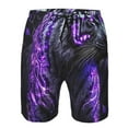 thumbnail image 3 of Balery Purple Plant White Tiger Traje de Baño Estilo Hawaiano para Hombre, Shorts de Secado Rápido con Bolsillos-X-Large, 3 of 6