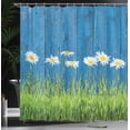 thumbnail image 3 of Ambesonne Flower Shower Curtain, Spring Grass and Daisy, 69"Wx75"L, Blue Green White, 3 of 4