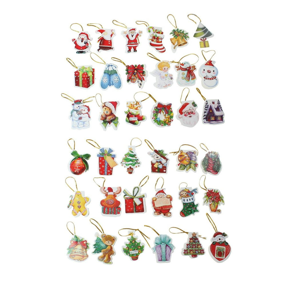Paper Christmas Hanging Embellishments Findings Assorted Designs Approx ...