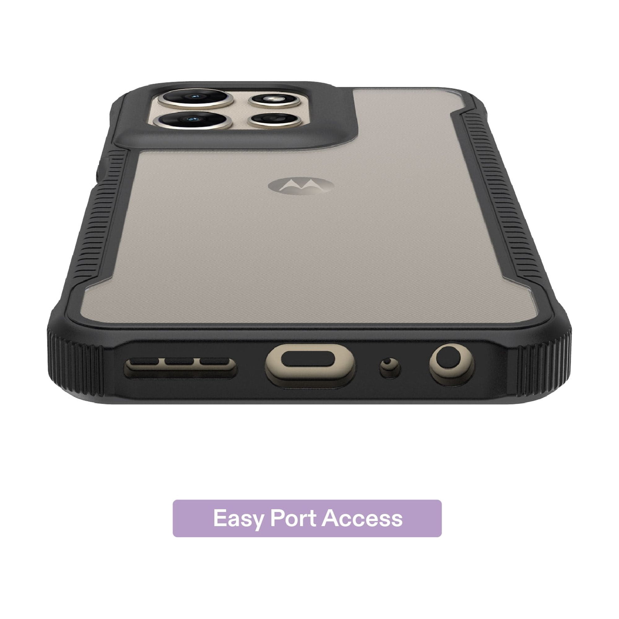 onn Dual-Layer Phone Case for Motorola moto g POWER (2026, 2025) - Clear/Black