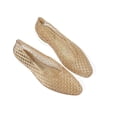 thumbnail image 6 of Shrysg Women's Lattice Ballet Flats Pointed Toe Jelly Shoes Breathable Casual Slip On Sandals for Outdoor Daily Wear Gold, 6 of 6