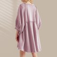 thumbnail image 4 of Vestido extragrande con manga farol corte holgado colcha para mujer Vestido corto traje de calle, 4 of 6