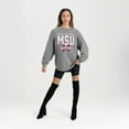 thumbnail image 3 of Women's Gameday Couture Gray Mississippi State Bulldogs Oversized Pure Motion Corded Sweatshirt, 3 of 4