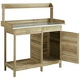thumbnail image 5 of Alden design Light Green Fir, Wood and Metal Potting Bench, 5 of 8