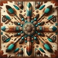 thumbnail image 3 of Ambesonne Rustic Duvet Cover Set, Ethnic Southwestern Feathers, Twin, Redwood and Dark Turquoise, 3 of 3