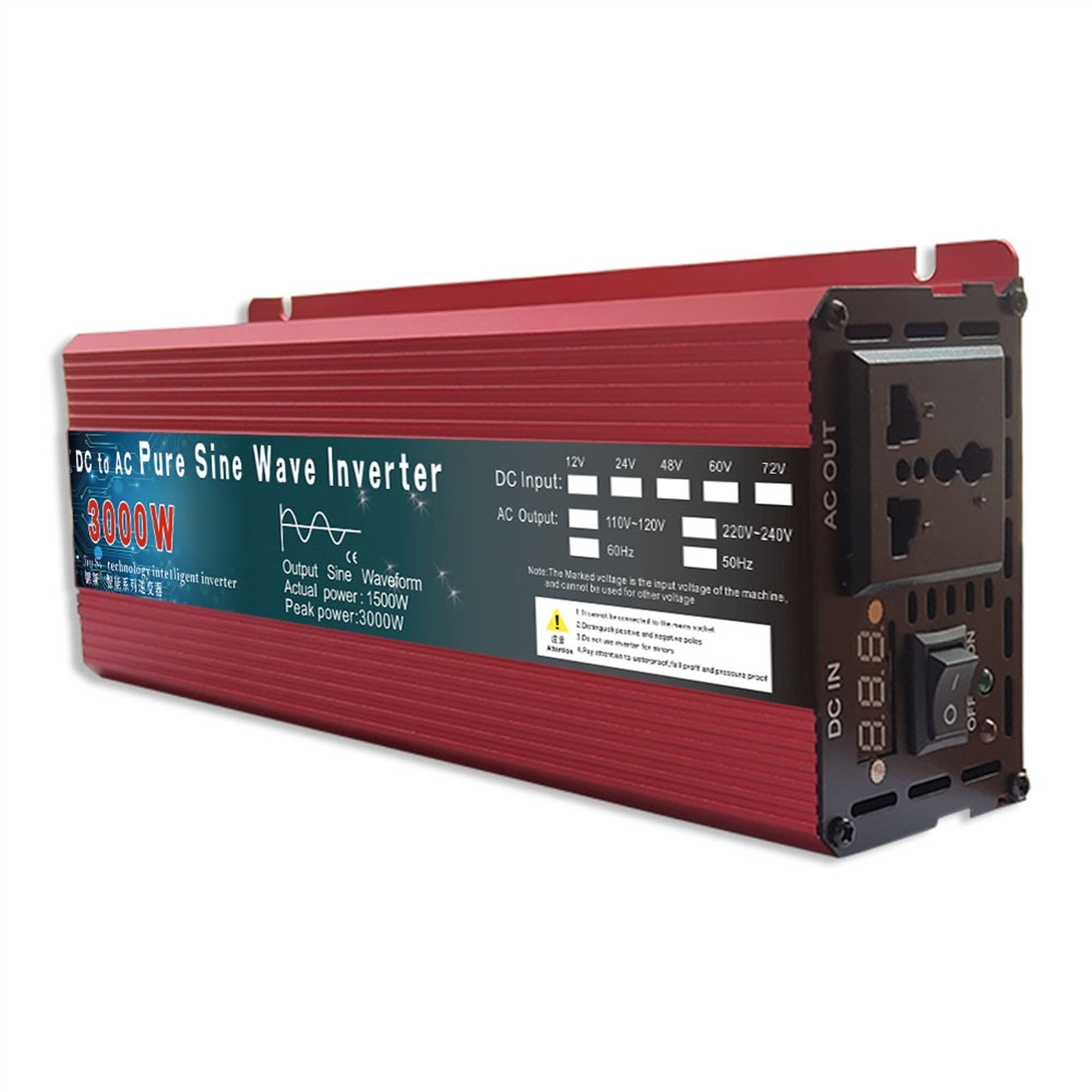 Inverter 12V 220V 1000W 2000W 3000W DC 24V 48V 60V To AC Pure Sine Wave Voltage Converter Power Car Micro Inverter DIY ,Accurate Quantification