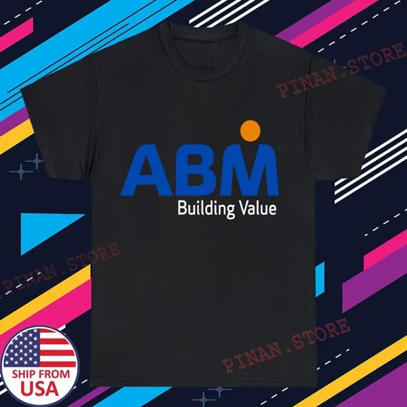 Reprint Rare ABM Industries Building Value Men's Black Navy Size S-5XL