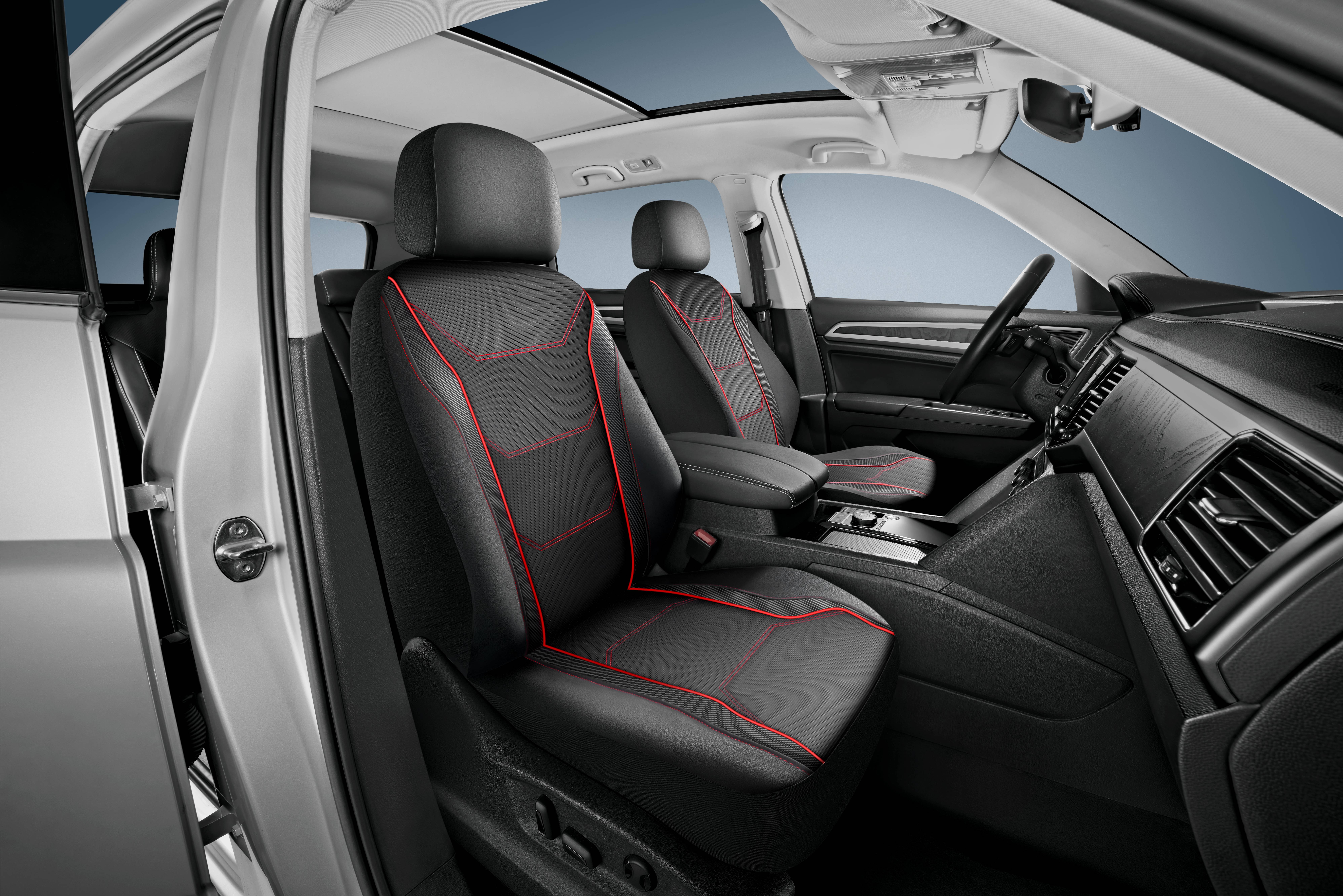AUTO DRIVE 2PIECE CAR SEAT COVER CARBON FIBER BLACK WITH PIPING – UNIVERSAL FIT, 23SC172