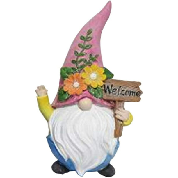 Exhart Cant See Hat Garden Gnome w/Welcome Sign – Funny Pink Hat Gnome  Decorations for Lawn – Durable Resin Outdoor Gnome Statue for Home &  Welcome 