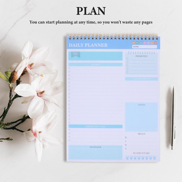 BEADCEST Cuaderno De Planificación Con Agenda Horaria Y Doble Espiral Resistente Para Organización Diaria
