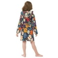 thumbnail image 7 of FORMRS Niños Bathrobe Unisex Hooded Robe Soft Plush Pajamas Sleepwear, Size 10-12T, Bright Colorful Flowers Pattern, 7 of 7