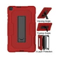 thumbnail image 4 of Dteck Case for Samsung Galaxy Tab A SM-T290 8.0 inch (2019 Released),Shockproof Armor Rugged Rubber Case Hybrid Hard PC Protective Stand Cover (Without Built-in Screen Protector),Red+Black, 4 of 6