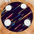 thumbnail image 2 of Rainbow Gradient Fitted Table Cover - Round Elastic Tablecloth, Waterproof & Scratch-Resistant for Parties (50 inches), 2 of 7