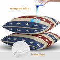 thumbnail image 4 of 4th of July Throw Pillow Covers 24x24 Inch Set of 2, Blue Red Star Striped Independence Day Waterproof Outdoor Pillow Covers, Decorative Cushion Pillowcases for Couch, Sofa, Bed, Garden, Patio, 4 of 9