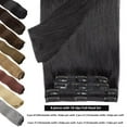 thumbnail image 4 of Benehair Double Weft 8pcs Clip In Real Remy Human Hair Extensions Full Head THICK Black 10"-24", 4 of 12