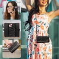 thumbnail image 2 of Asuwish Phone Case for iPhone 15 6.1 inch Zipper Wallet Detachable Cell Cover with Tempered Glass Screen Protector Crossbody Lanyard Strap Bling Glitter Flip Card Holder Slot iP15 Women Girls Black, 2 of 8