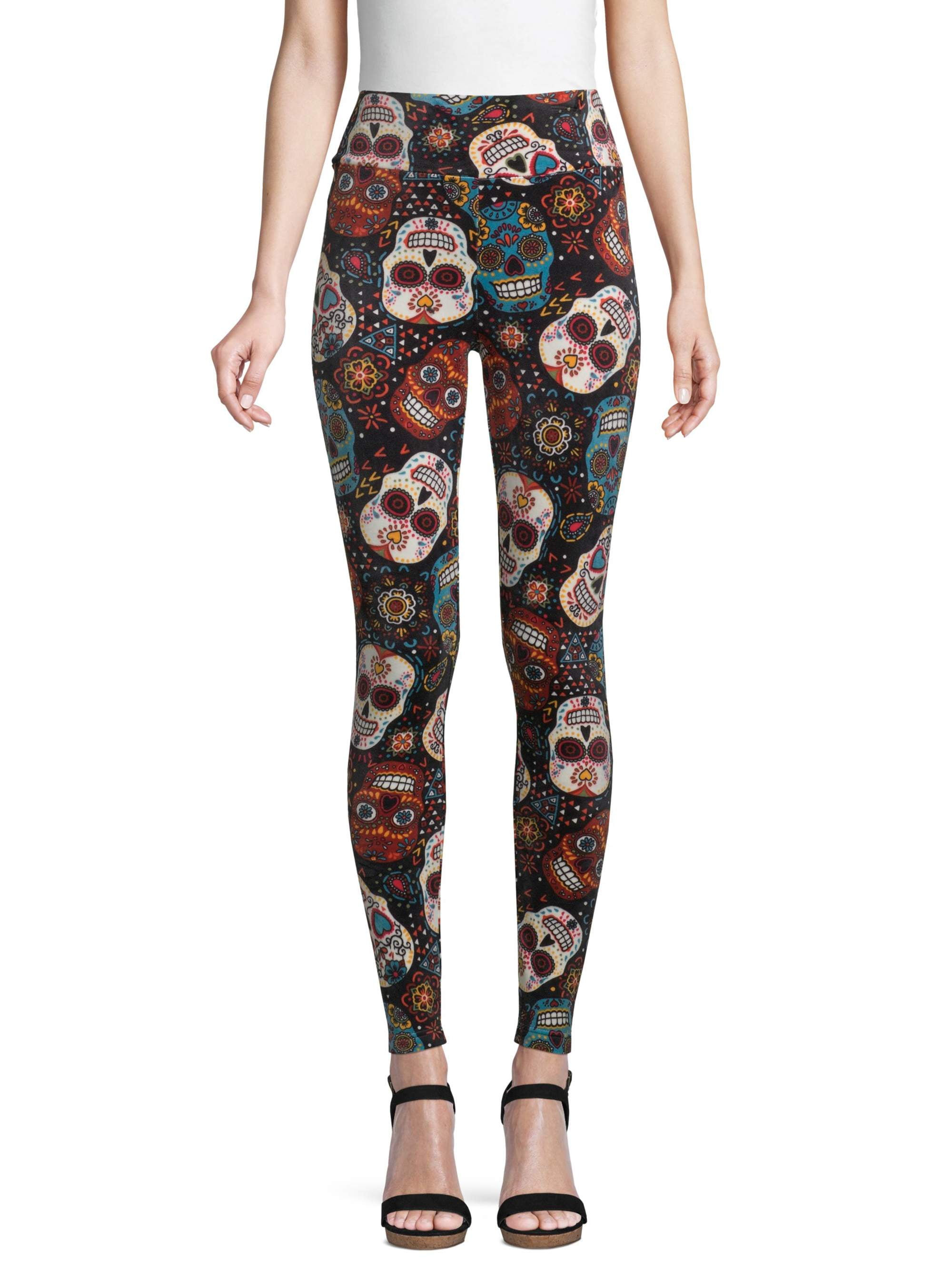 No Boundaries Juniors' Halloween Velour Leggings