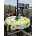 thumbnail image 2 of Outdoor Tablecloth with Umbrella Hole,Summer Lemon Seamless Green Plaid Spillproof Waterproof Table Cloth Zippered Table Covers,Vintage Linen Farm Fruit Washable Tablecloths for Picnic/Patio, 2 of 6
