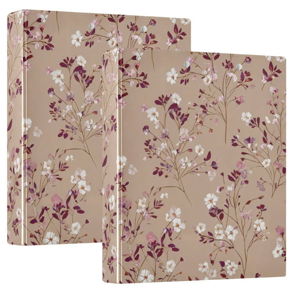 Three Ring Binder Tight Flowers and Leaves 1.5 Inch Round Binder D-Rings for Office Supplies and More