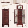 thumbnail image 3 of Costway Jewelry Cabinet Armoire Box Storage Chest Stand Organizer Necklace Wood, 3 of 10