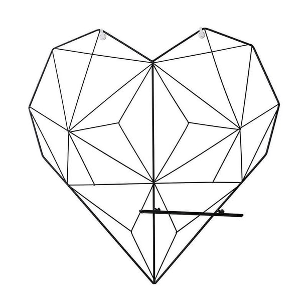 Estantes colgantes de hierro para pared con forma de corazón, Clips, cordones, estante de almacenamiento para fotos, soportes para estantes, decoración, manualidades, decoración para el hoga