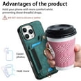 thumbnail image 5 of Dteck for iPhone 16 Pro Case Wallet with Card Holder,Ring Stand,RFID-Blocking PU Leather Protective Magnetic Flip Cover with Wrist Strap for iPhone 16 Pro 6.3",Green, 5 of 10